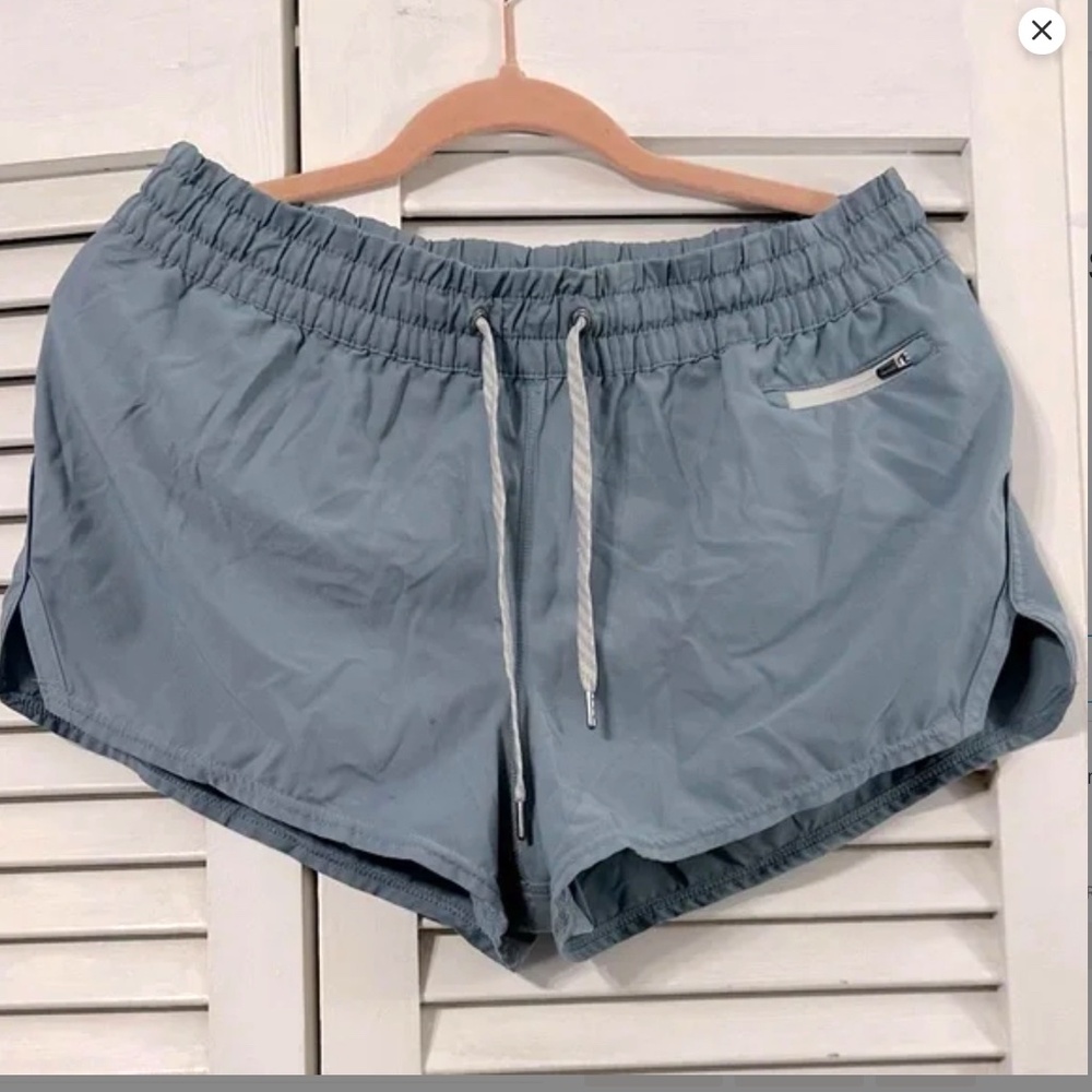 Vuori Clementine 2.0 Women’s Running Shorts- Smoke Blue (gray blue)- SIZE LARGE